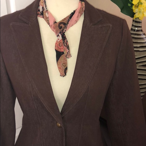 BANDOLINO BROWN DENIM BLAZER - Picture 3 of 6